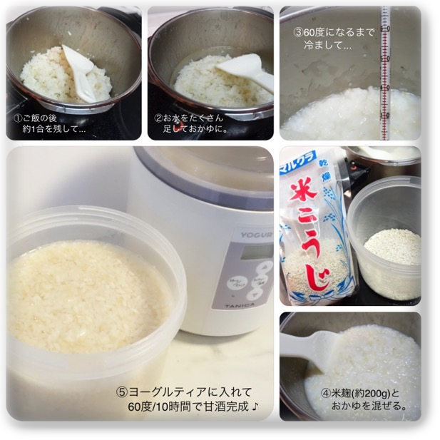 ヨーグルティアで甘酒 ヨーグルティアで甘酒